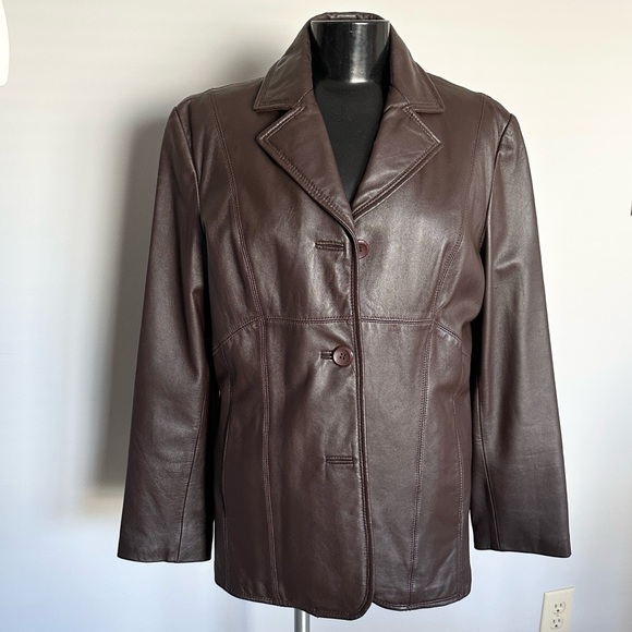 M Julian Jackets & Blazers - M Julian EUC size L genuine soft brown leather jacket. 3 button front w/ pockets